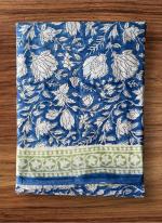 Cotton  Blue Daily Wear Printed Saree